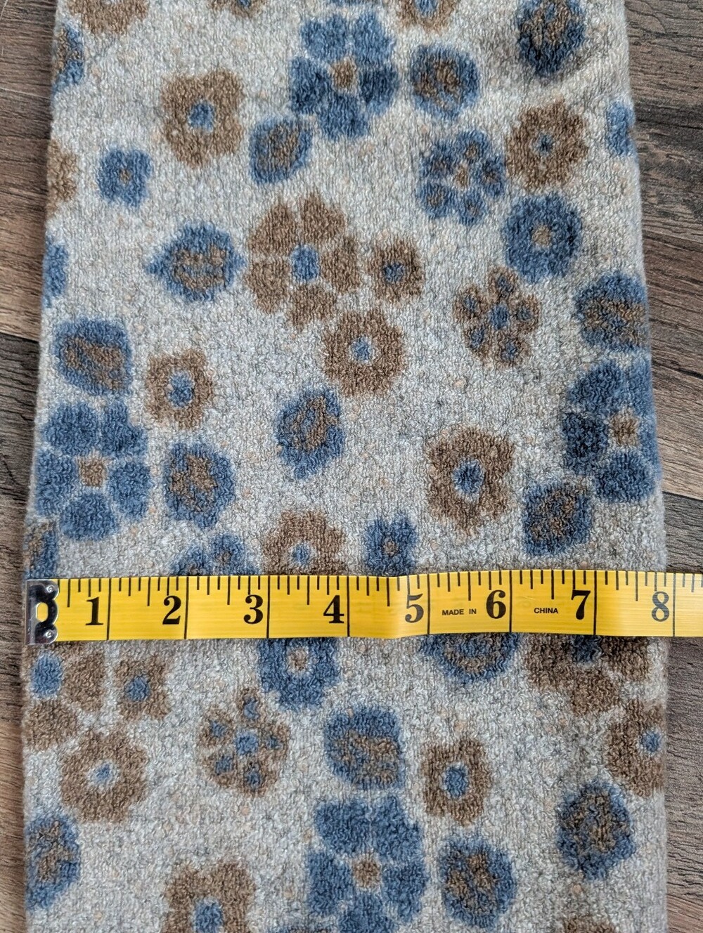 90s Y2K Floral Knit Blue Brown Soft Grannycore Whimsigoth 59" Scarf Cozy Fall - Picture 6 of 6